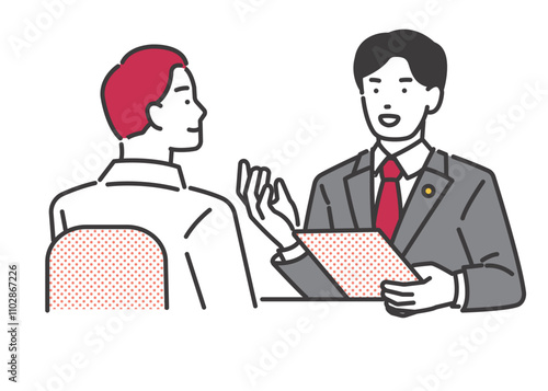 弁護士に相談する人のベクターイラスト