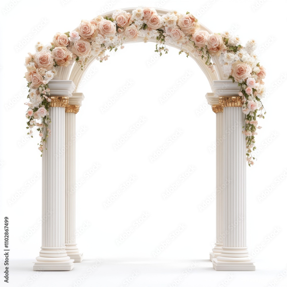 Naklejka premium A wedding arch isolated on white background