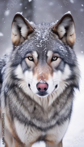 generative AI, grey wolf in the snow