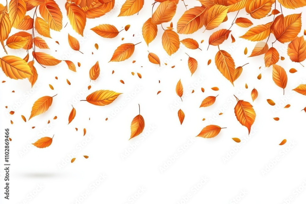 Autumn leaves falling isolated on white background Autumn leaves falling isolated on white background