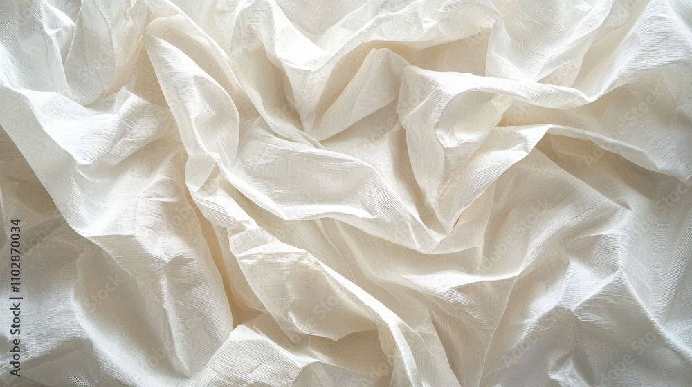 Close-Up Shot of Crumpled White Fabric Texture for High-Quality Stock Photography Close-Up Shot of Crumpled White Fabric Texture for High-Quality Stock Photography