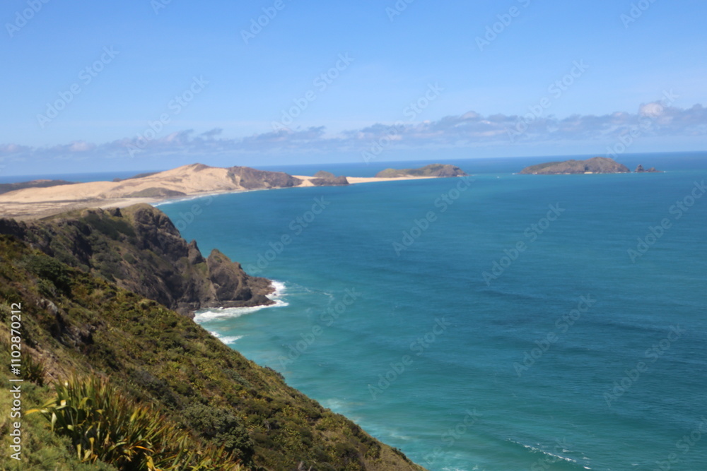 Sea coast with mountains and forests Sea coast with mountains and forests