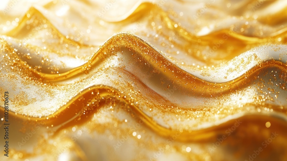 Abstract wavy golden liquid texture with bubbles. Abstract wavy golden liquid texture with bubbles.