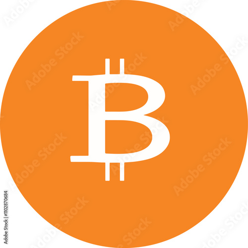 Bitcoin cryptocurrency icon. Vector illustration