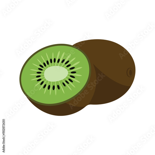 Vector Kiwi fruit isolated on white background