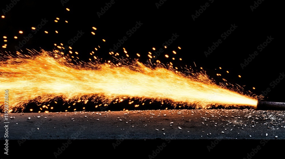Flames Erupting from a Torch Against a Dark Background Flames Erupting from a Torch Against a Dark Background