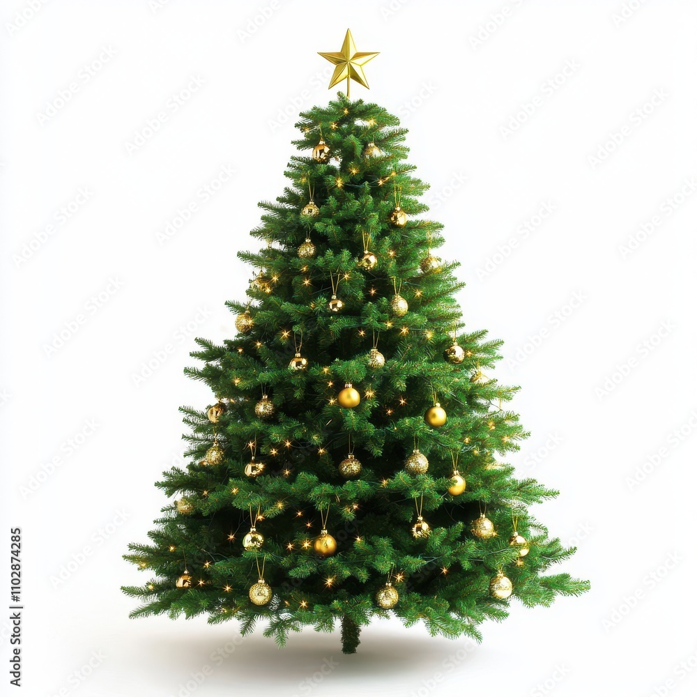 Fototapeta premium Christmas Tree isolated on white background