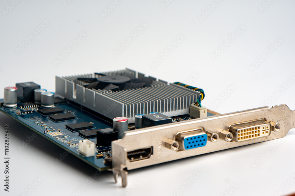 Electronic printed circuit board of a video card Electronic printed circuit board of a video card