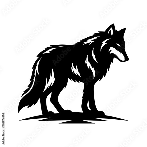 The Roaring Wolf Vector silhouette image for illuastration.