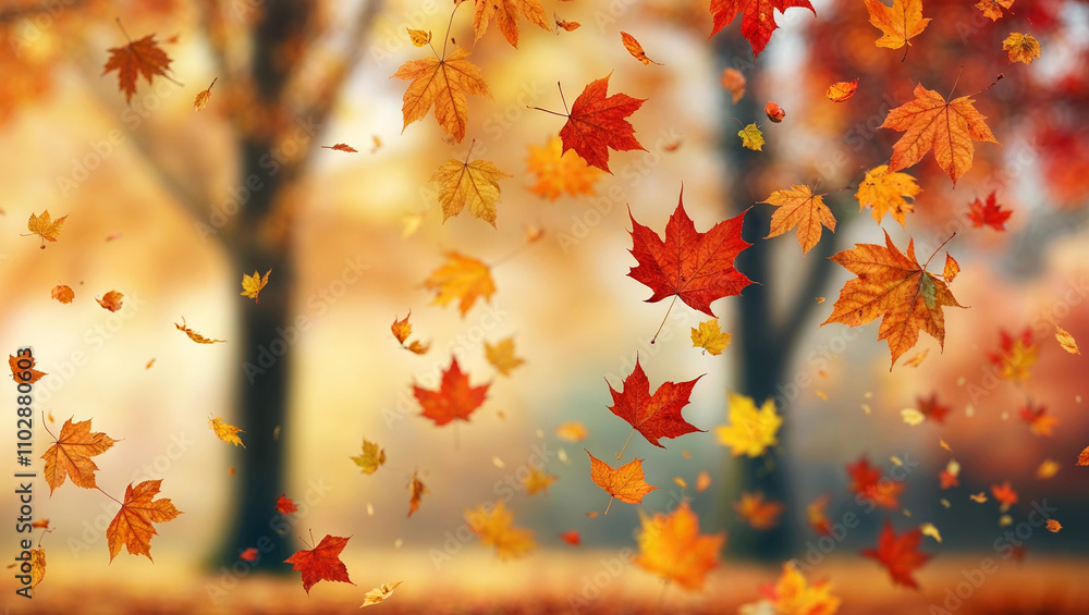 autumn background with leaves
