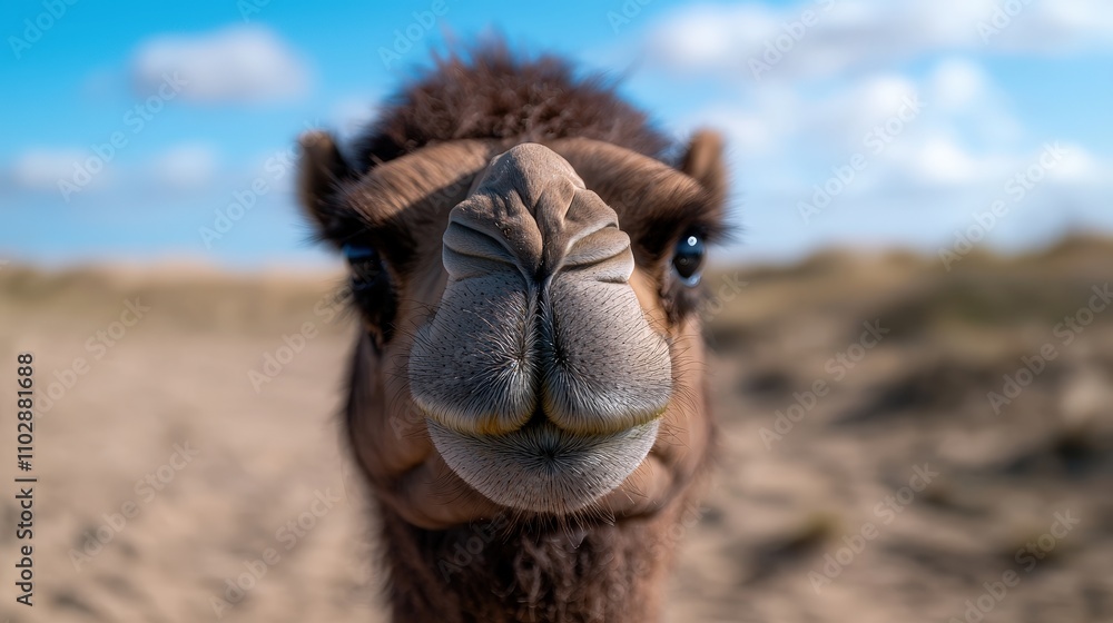 Obraz premium Close up Camel Face Desert Sunset Wildlife Adventure Nature
