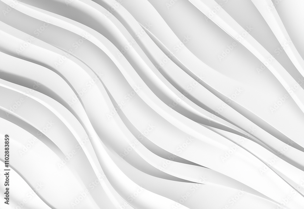 Obraz premium Abstract White Fabric with Smooth, Flowing Curves Elegant Abstract White Background with Smooth Curves and Minimalist Design