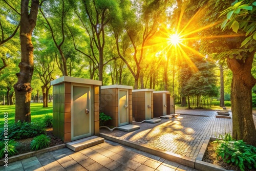 Stunning Public Park Outdoor Bathrooms: Landscape Photography, Nature's Restroom, Scenic Rest Stops, Rustic Outdoor Toilets photo