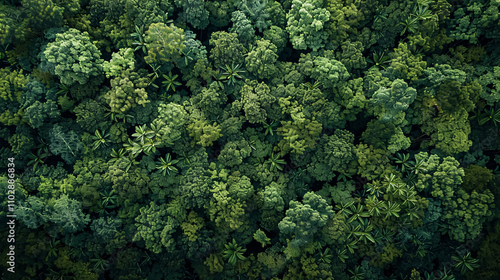 Naklejka premium aerial view of a forest