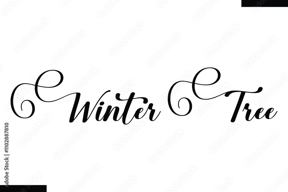 Fototapeta premium Winter Tree Christmas trees quotes text typography