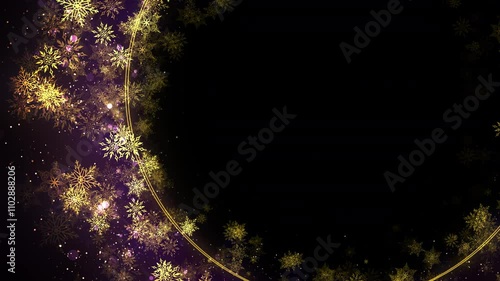 Golden Snowflakes Overlay with Alpha Channel