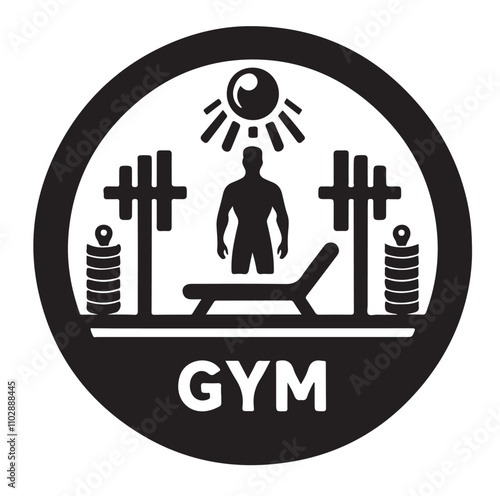 Gym logo Silhouette vector illustration