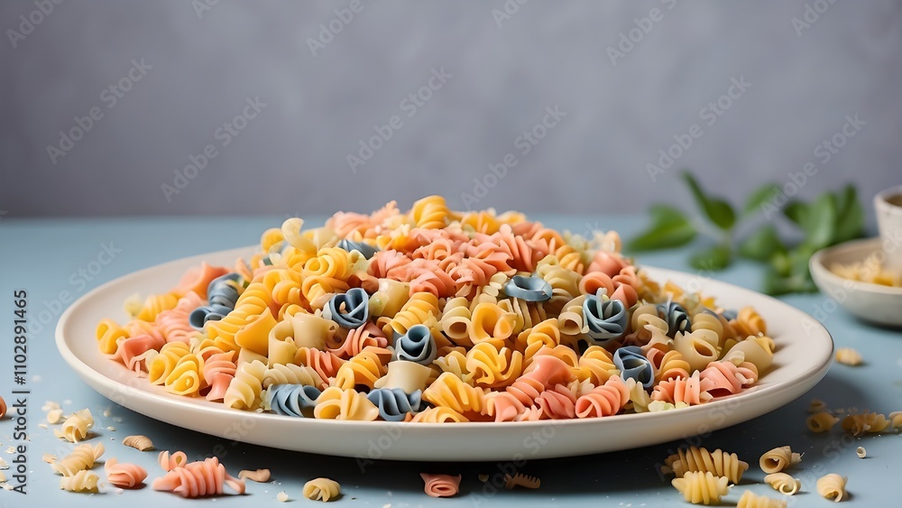 A studio image of a plate of vibrant spaghetti A studio image of a plate of vibrant spaghetti