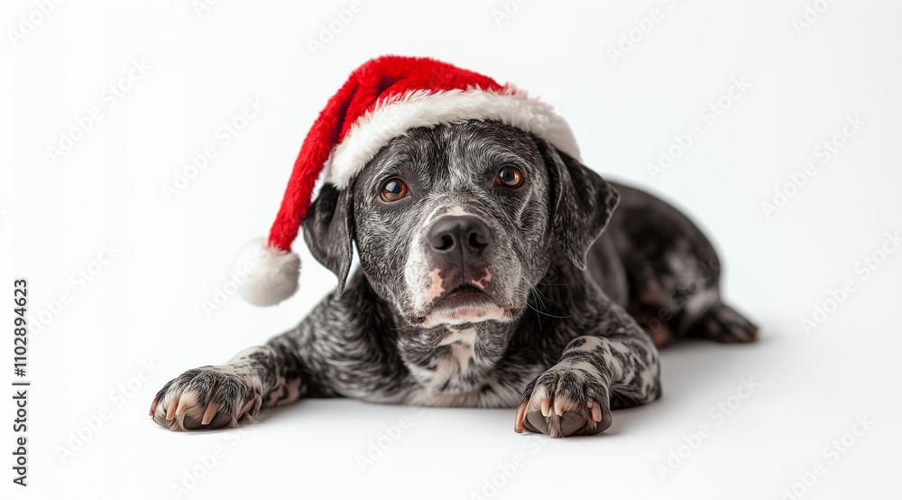 Christmas animals, dog in Christmas costume, generated by artificial intelligence, AI. Christmas animals, dog in Christmas costume, generated by artificial intelligence, AI.