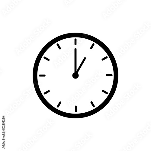 Time and Clock icons vector. Clocks icon design, 1 am or 1 pm clock icon