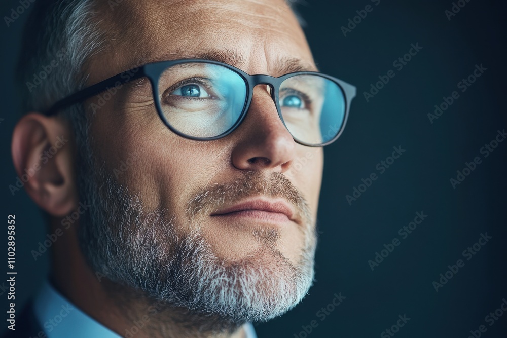 Middle-aged businessman wearing glasses Middle-aged businessman wearing glasses