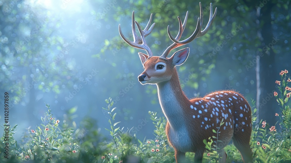 Fototapeta premium Graceful Deer Antlers in Detail