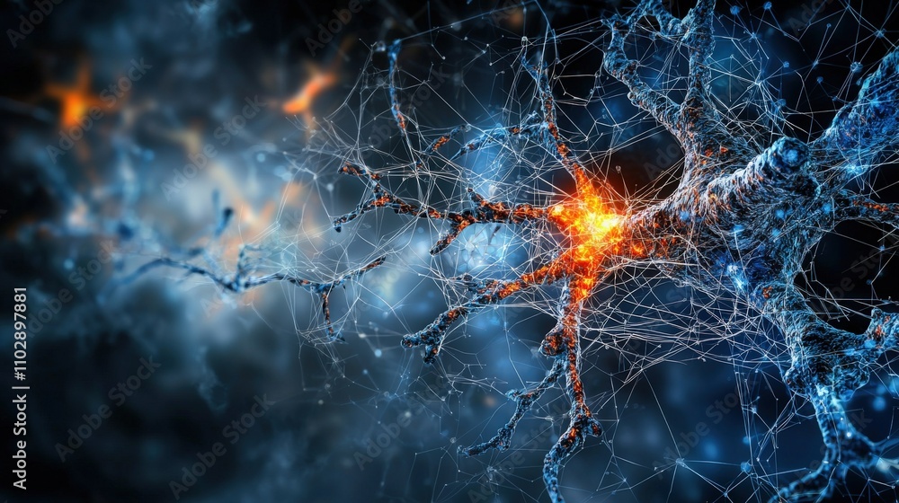 Neural connections illuminated digital realm abstract art scientific environment macro view complexity of life Neural connections illuminated digital realm abstract art scientific environment macro view complexity of life