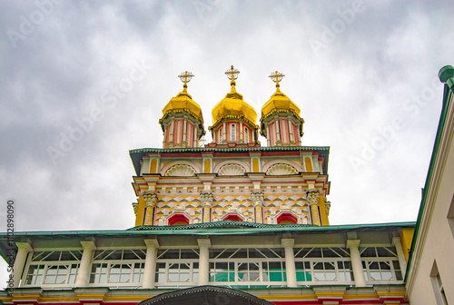The city of Sergiev Posad. The Trinity-Sergius Lavra. Completion of the gate Church of the Nativity of John the Baptist