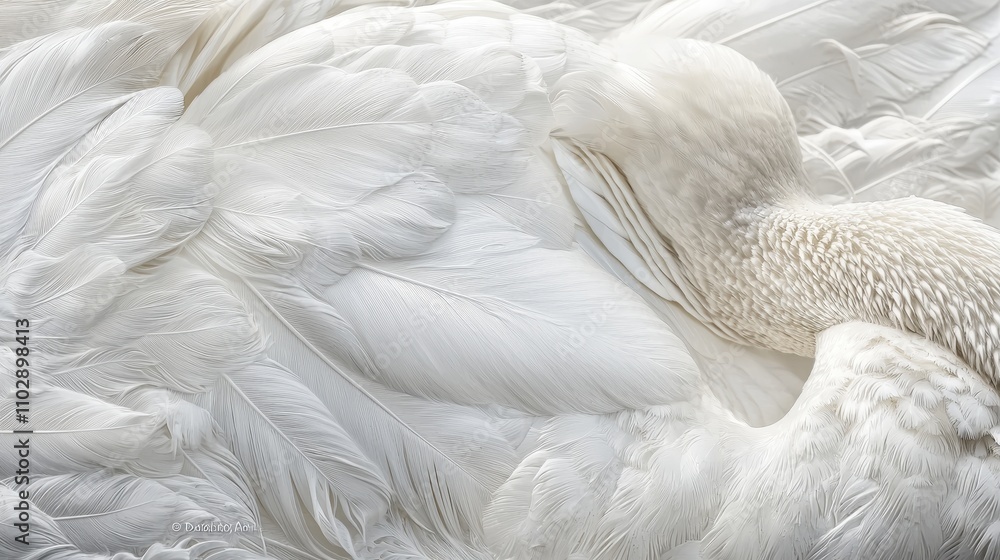 Fototapeta premium Serene Swan Feather Detail