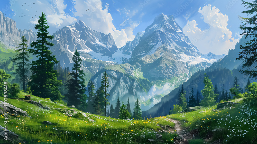 Obraz premium alpine mountain landscape