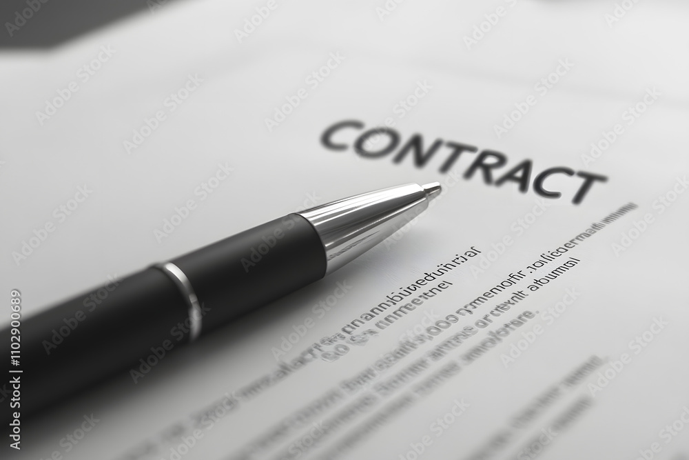 A close-up of a contract document with a pen, symbolizing agreement, legal processes, business deals, partnerships, signing, and professional commitments A close-up of a contract document with a pen, symbolizing agreement, legal processes, business deals, partnerships, signing, and professional commitments