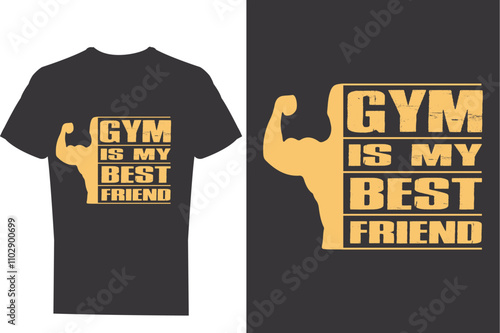 Typography gym t shirt design template, Motivational quote. Workout training fitness bodybuilding print design.