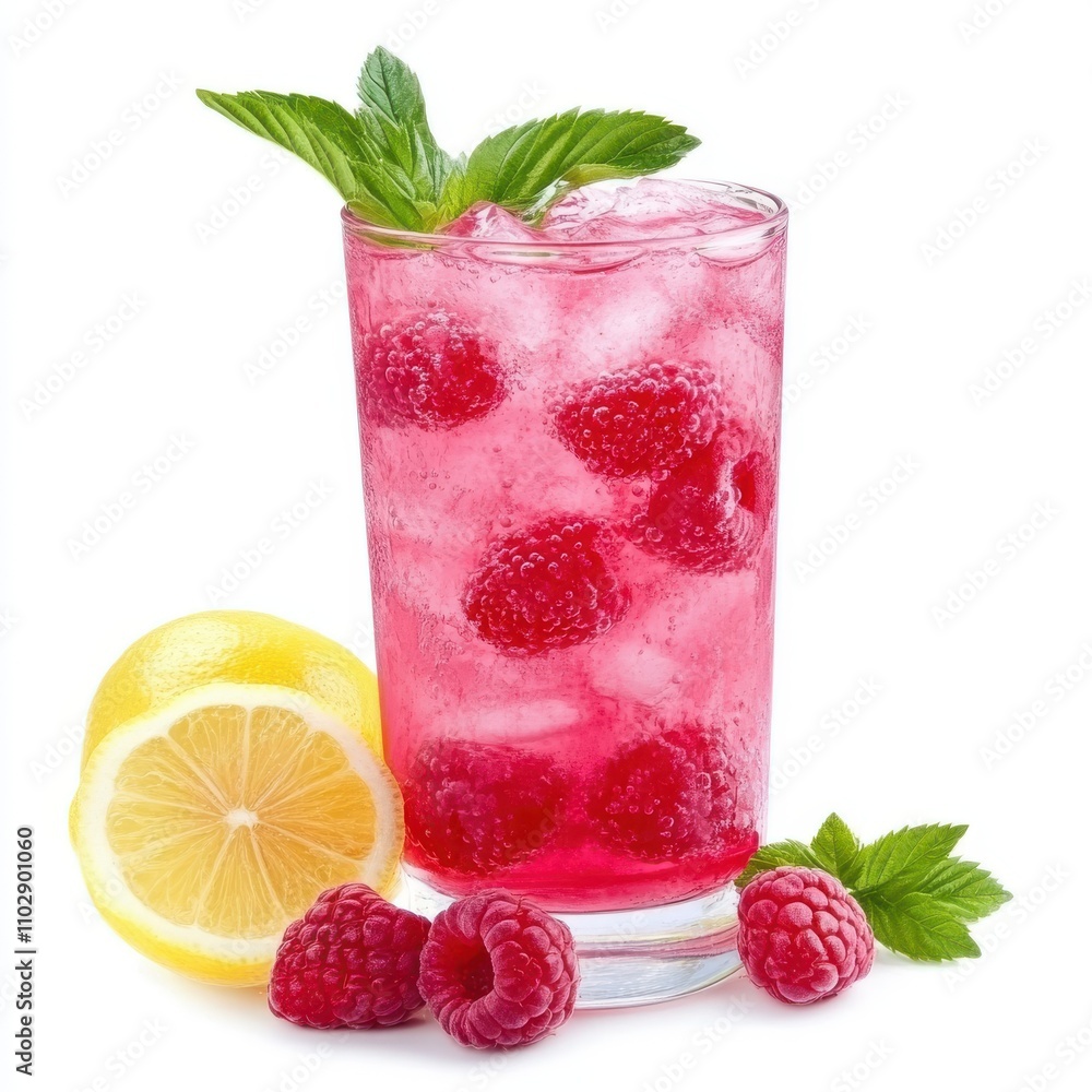 Raspberry Lemonade isolated on white background Raspberry Lemonade isolated on white background