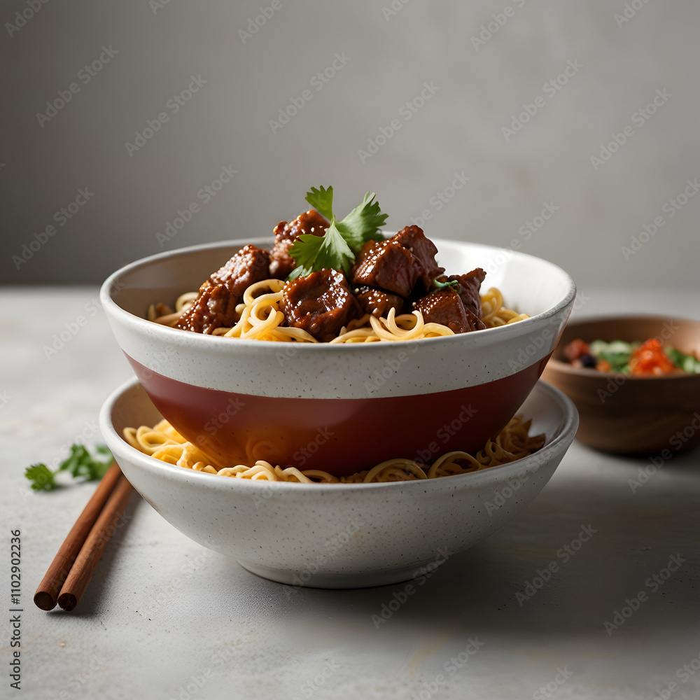 bowl of food with a bowl of noodles bowl of food with a bowl of noodles