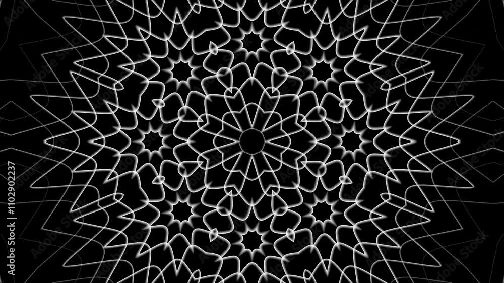 Symmetrical Mandala: Abstract Black and White Kaleidoscope Design Symmetrical Mandala: Abstract Black and White Kaleidoscope Design