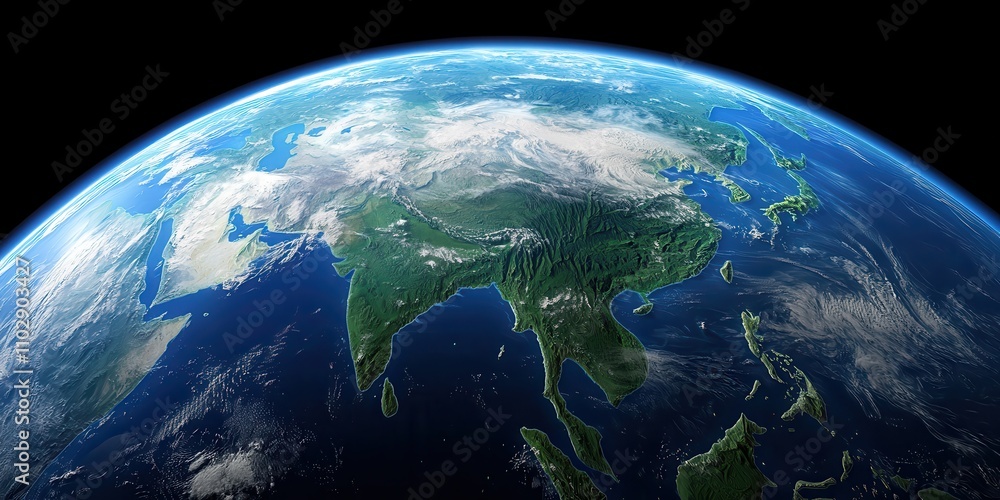 Exploring earth from space a stunning view of asia nature satellite image outer space global perspective Exploring earth from space a stunning view of asia nature satellite image outer space global perspective
