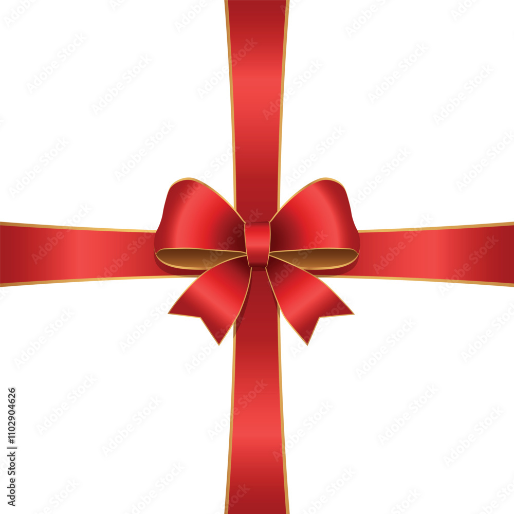 Elegant red ribbon and bow isolated vector illustration Elegant red ribbon and bow isolated vector illustration