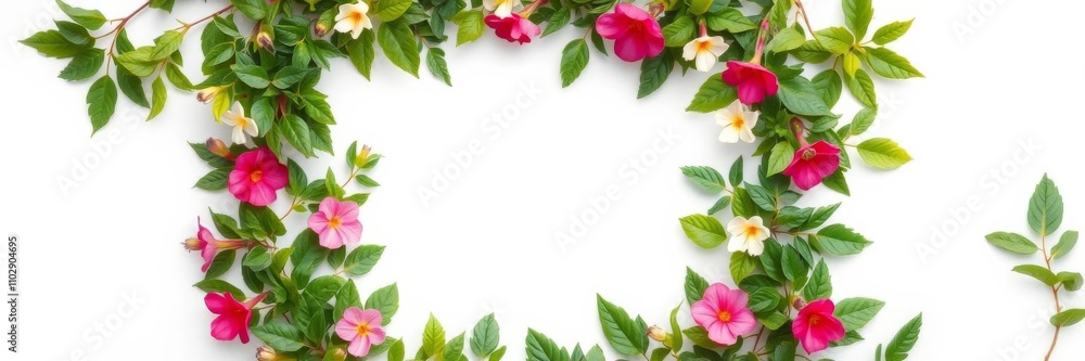 A white square frame placed in the center of lush green leaves, creating a serene and natural aesthetic, mockup, vibrant A white square frame placed in the center of lush green leaves, creating a serene and natural aesthetic, mockup, vibrant