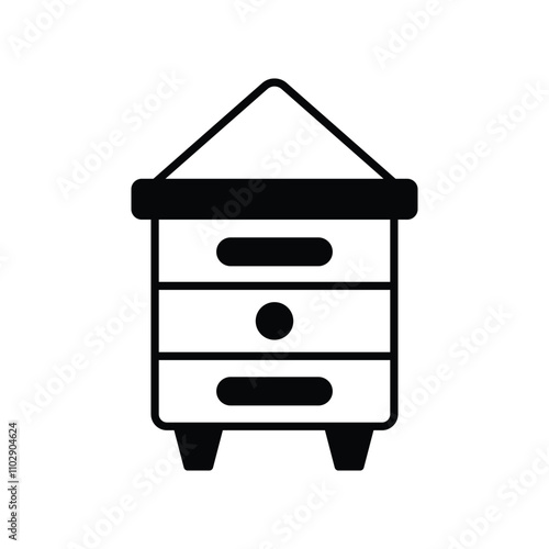 apiary glyph icon with white background vector stock illustration