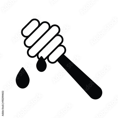 bee keeping glyph icon with white background vector stock illustration