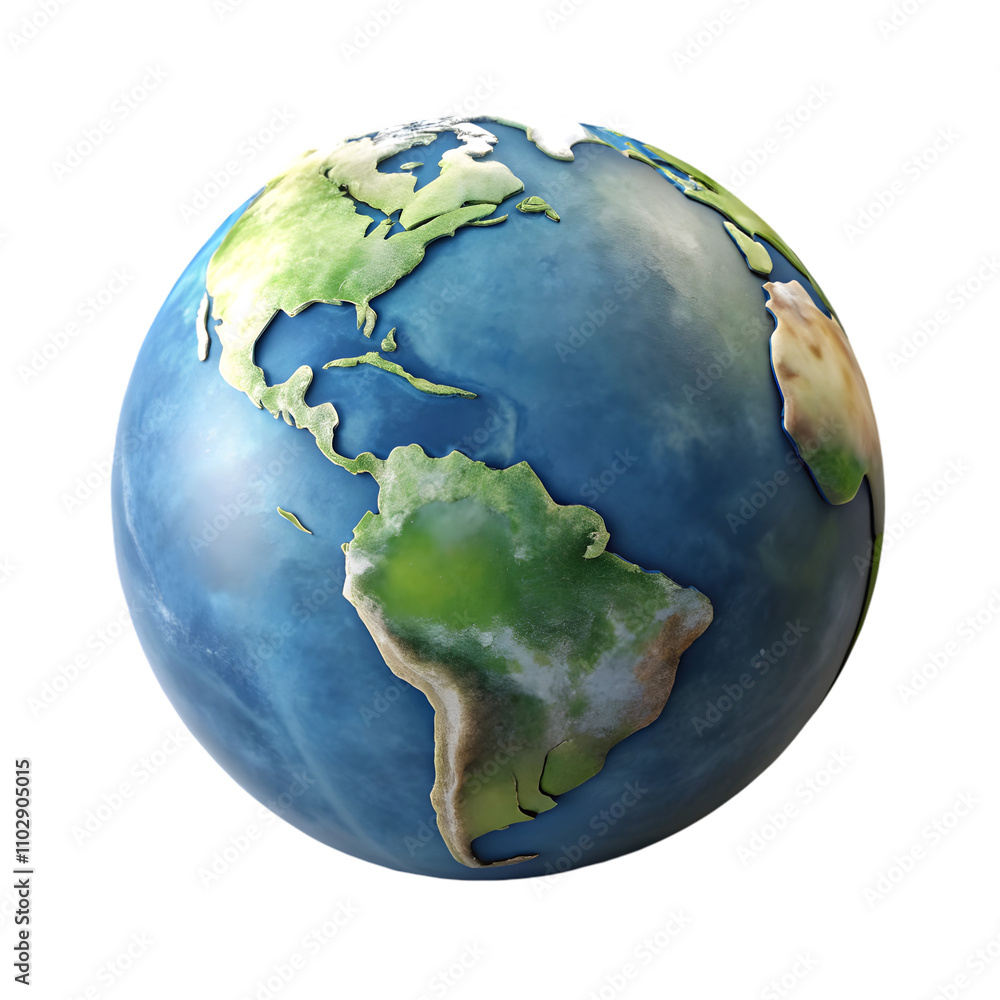 Fototapeta premium Realistic earth planet isolated image