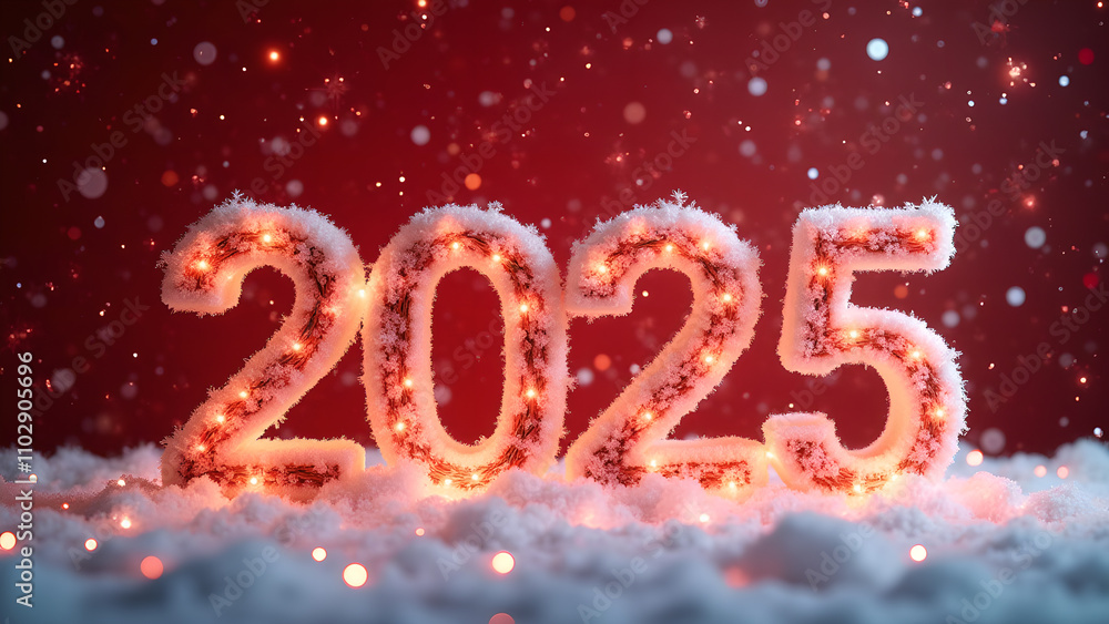 2025 New Year Snowy Background. Concept of celebration, winter, and holidays. 2025 New Year Snowy Background. Concept of celebration, winter, and holidays.