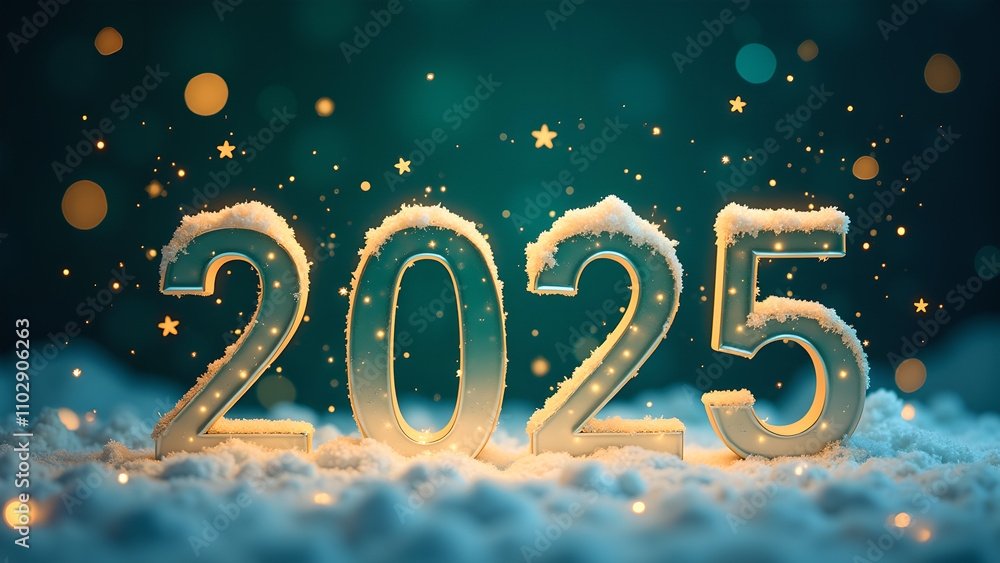 2025 New Year Snowy Background. Concept of winter holidays, celebration, and new beginnings. 2025 New Year Snowy Background. Concept of winter holidays, celebration, and new beginnings.