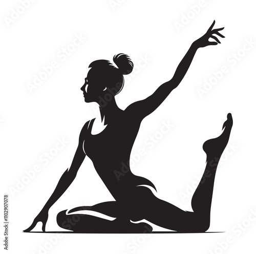 Gymnastics female vector illustration silhouette