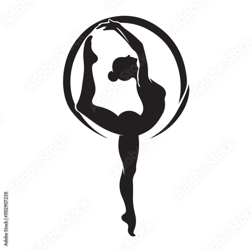 Gymnastics female vector illustration silhouette