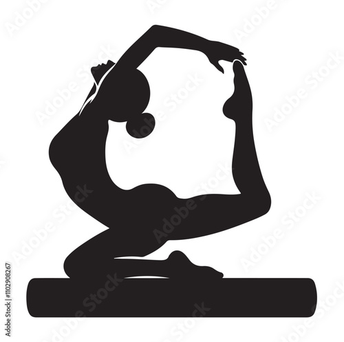 Gymnastics female vector illustration silhouette