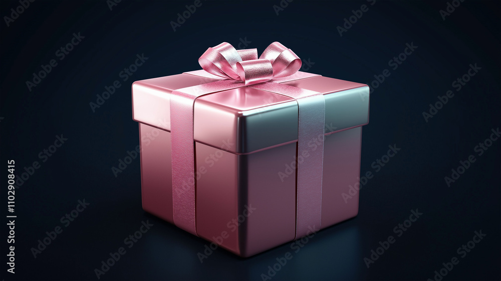 Fototapeta premium A beautifully wrapped present with a vibrant ribbon, perfect for gift-giving occasions and celebrations.