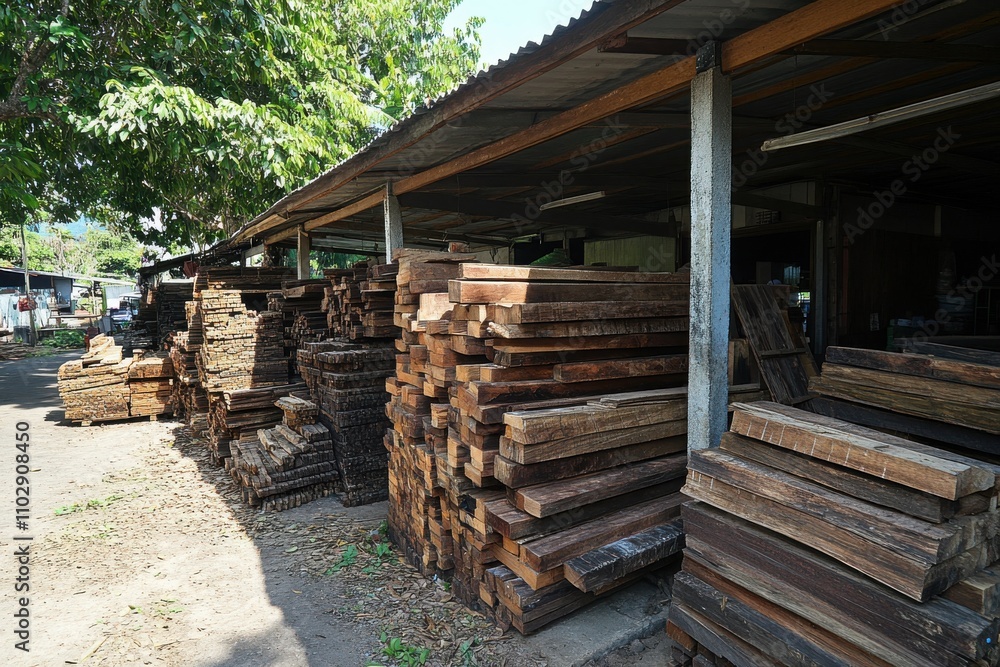 Wooden lumber in various sizes piled in piles for floor cornices building materials for homes Wooden lumber in various sizes piled in piles for floor cornices building materials for homes