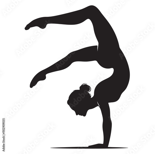 Gymnastics female vector illustration silhouette