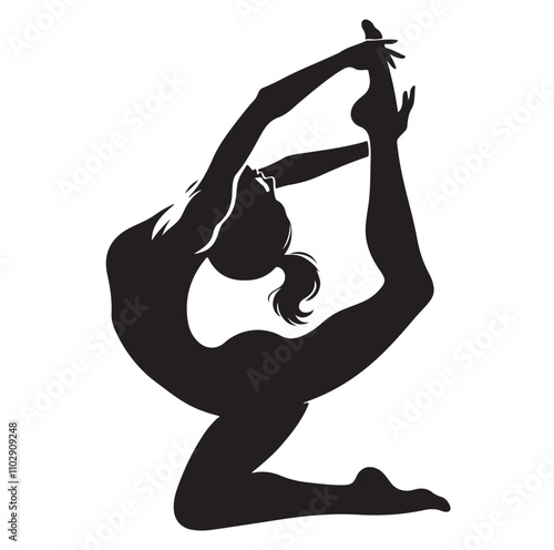 Gymnastics female vector illustration silhouette